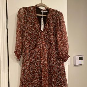 Zara Floral Dress NWT long sleeve Medium